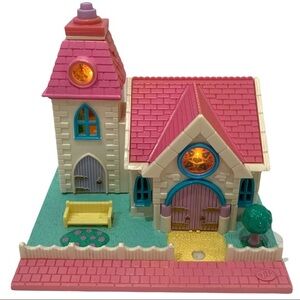 Bluebird 1993 Polly Pocket Light Up Wedding Chapel Rare White Variation